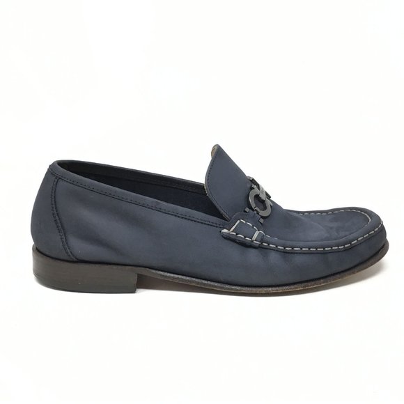 Salvatore Ferragamo Horsebit Shoes Size 9 2E Blue main image 5